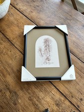 Hearth  Hand TREE SKETCH FRAMED SEPIA WALL ART w Magnolia Brown Curve Matting