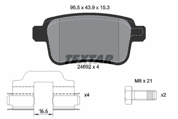 Bremsbelagsatz Scheibenbremse Textar 2469201 FüR Renault Kangoo BE BOP KW0 FW0 2-image