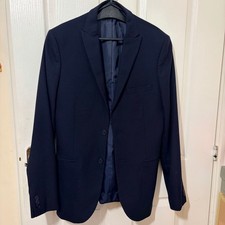 M&S Limited Edition Mordern slim Navy Suit Jacket Blazer 40L 40 Long Wool Blend