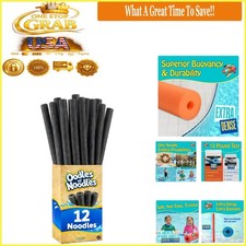 12 Pack Black Pool Noodles 48 Inch Multi-Purpose Foam Tubes for Pool  Crafts