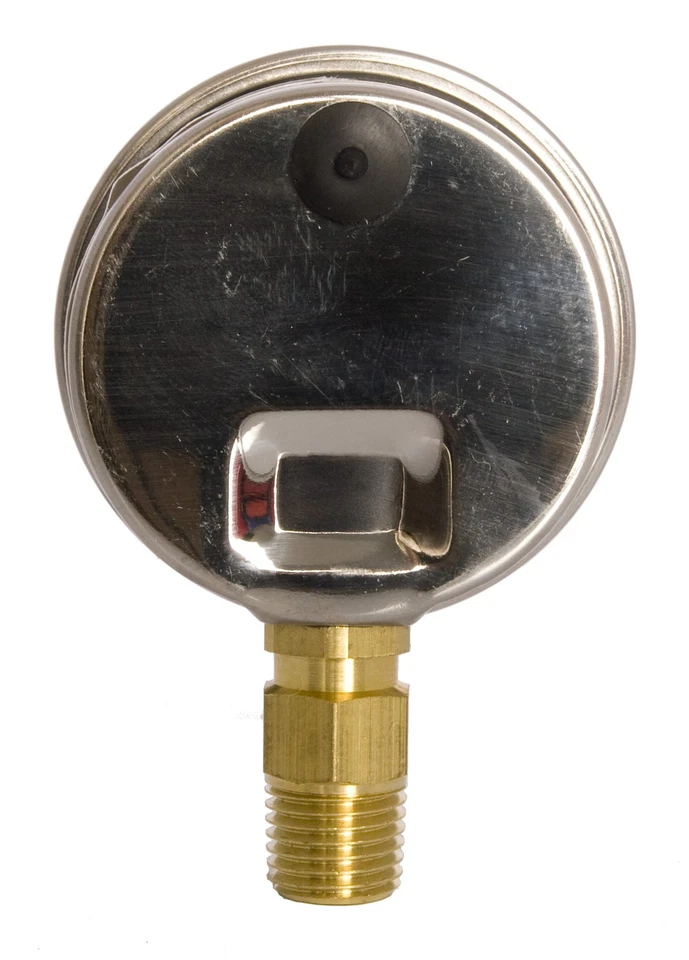 2" Oil Filled Pressure Gauge, SS Case, 1/4" NPT, Lower Mount, -30HG/0PSI - Image 3 of 4