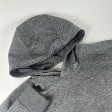 Lululemon Men  s M Textured Tech Hoodie Heather Gray Zip Pockets Stretch Pullover