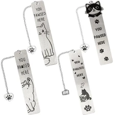 Cute Kitten Bookmarks Set 4 PCS Animal Book Markers for Cat Lovers Women