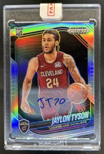 2024-25 Panini Prizm Black Jaylon Tyson Auto RC Silver Prizm #127 Cavaliers