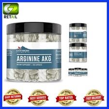 Pure Arginine AAKG Capsules - 200 Count with No Additives, 100 Day Supply