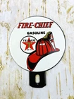 VINTAGE TEXACO FIRE-CHIEF GASOLINE OIL PORCELAIN PUMP STATION TOPPER SIGN