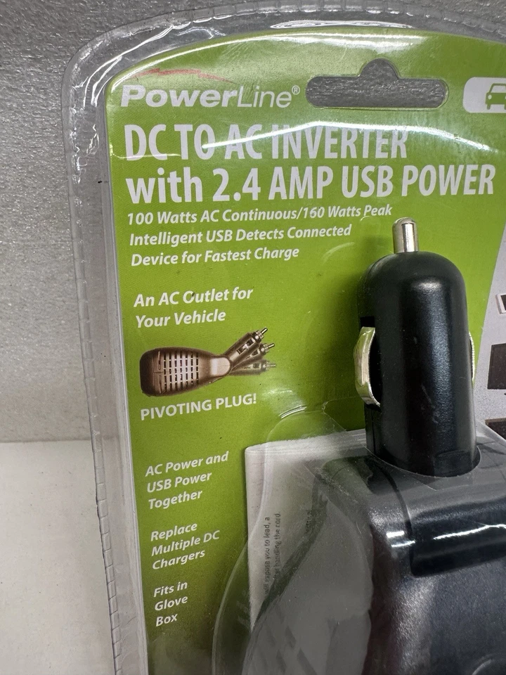 Power Line DC to AC Inverter with 2.4 Amp USB Power Model 90384 - Image 2 of 4