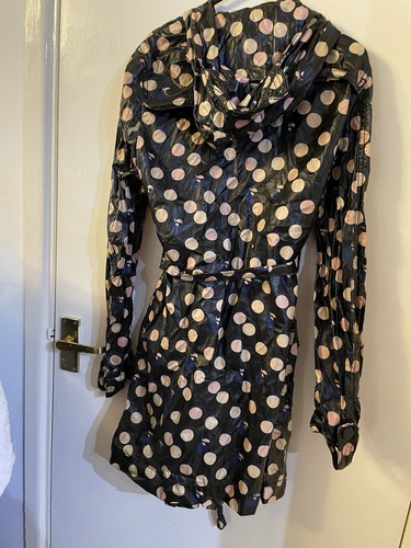 Black bubble print H&M rain mac in size 10. - Picture 1 of 6
