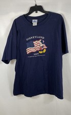 Vintage 2001 Disneyland Mickey Mouse Patriotic Flag T-Shirt Made USA Sz XL
