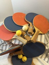 Vintage Ping Pong Table Tennis Paddles Set Of 8 Ted And Blue