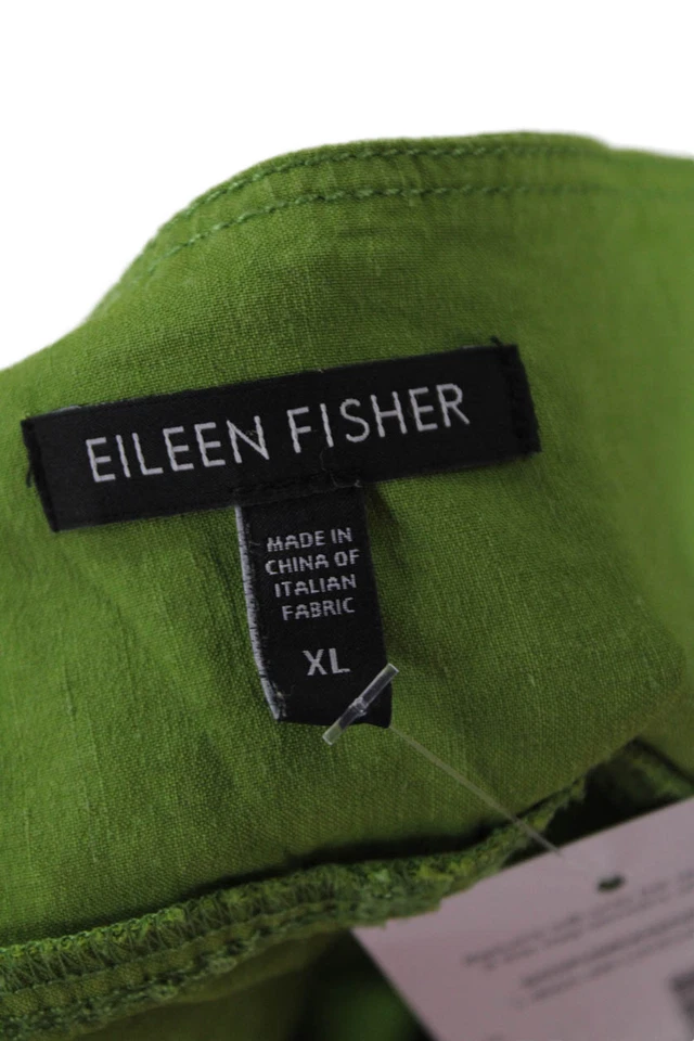 Vestido sin Mangas Eileen Fisher, Mujer, Verde Cuello Cuadrado Hebilla Talla XL Foto 4 de 4