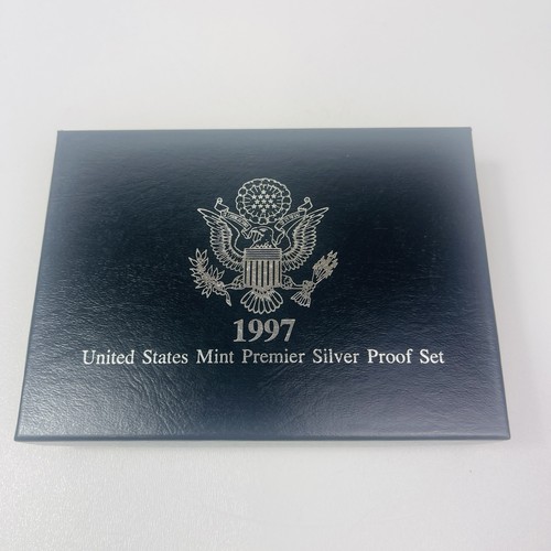 1997 Replacement Silver Proof Box w Inserts and COA NO COINS Empty Coin Holder