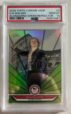 2026 Topps Chrome US Olympics Ilia Malinin Buongiorno Green Refractor /99 PSA 10