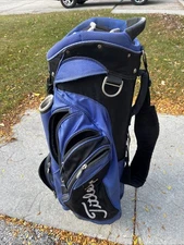 Titleist ‎Cart 15 Way Golf Bag  Blue With Umbrella Putter Slot WITH RAIN HOOD