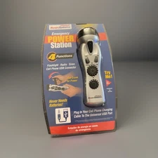 Ready America Emergency Power Station- Crank Power-No Batteries- 4 Functions NEW