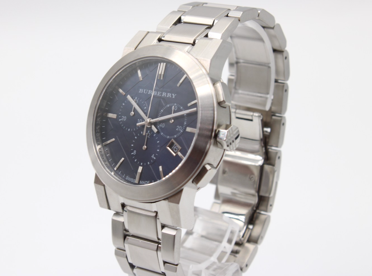 BURBERRY 42mm Blue Dial Stainless Steel Men's Watch The City
