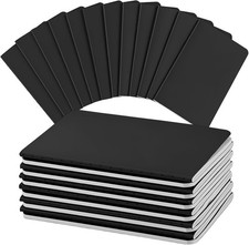 12 Pack Black Mini Notebooks Bulk, A6 Small Lined Pocket Notepads