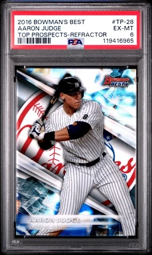 2016 Bowman's Best AARON JUDGE #tp28 Top Prospects Refractor PSA 6 - EX MINT