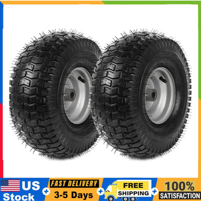 AR-PRO 2-Pack 15x6-6 Tire & Wheel for Riding Lawn Mower Front Silver