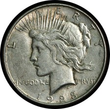 1923-D Peace Dollar AU VAM Die Cracks