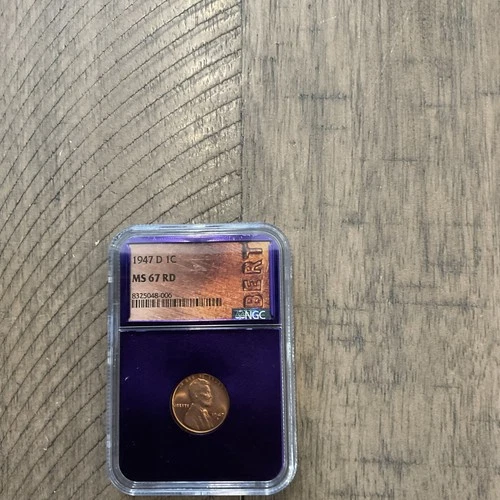 1947 D NGC MS 67 RD Red Lincoln Wheat Copper Cent 1C Bert Label