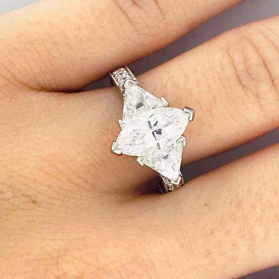 Marquise and trillion diamond ring deals