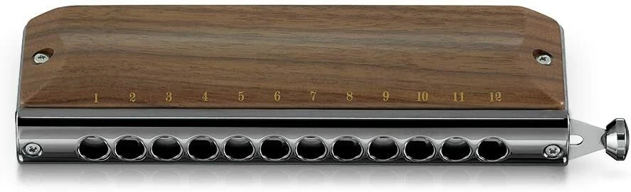 SUZUKI G-48W Gregoire Maret Wooden cover 12 holes 48 sounds Chromatic Harmonica - Image 2 of 4