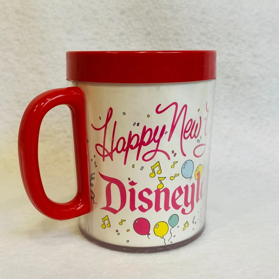 Disneyland 1989 Новый год пластиковая красная кружка чашка Disney Park Микки и друзья - Изображение 4 из 4