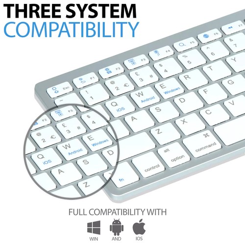 NEW SLIM WIRELESS BLUETOOTH KEYBOARD FOR IMAC IPAD ANDROID PHONE TABLET PC UK - Picture 3 of 8