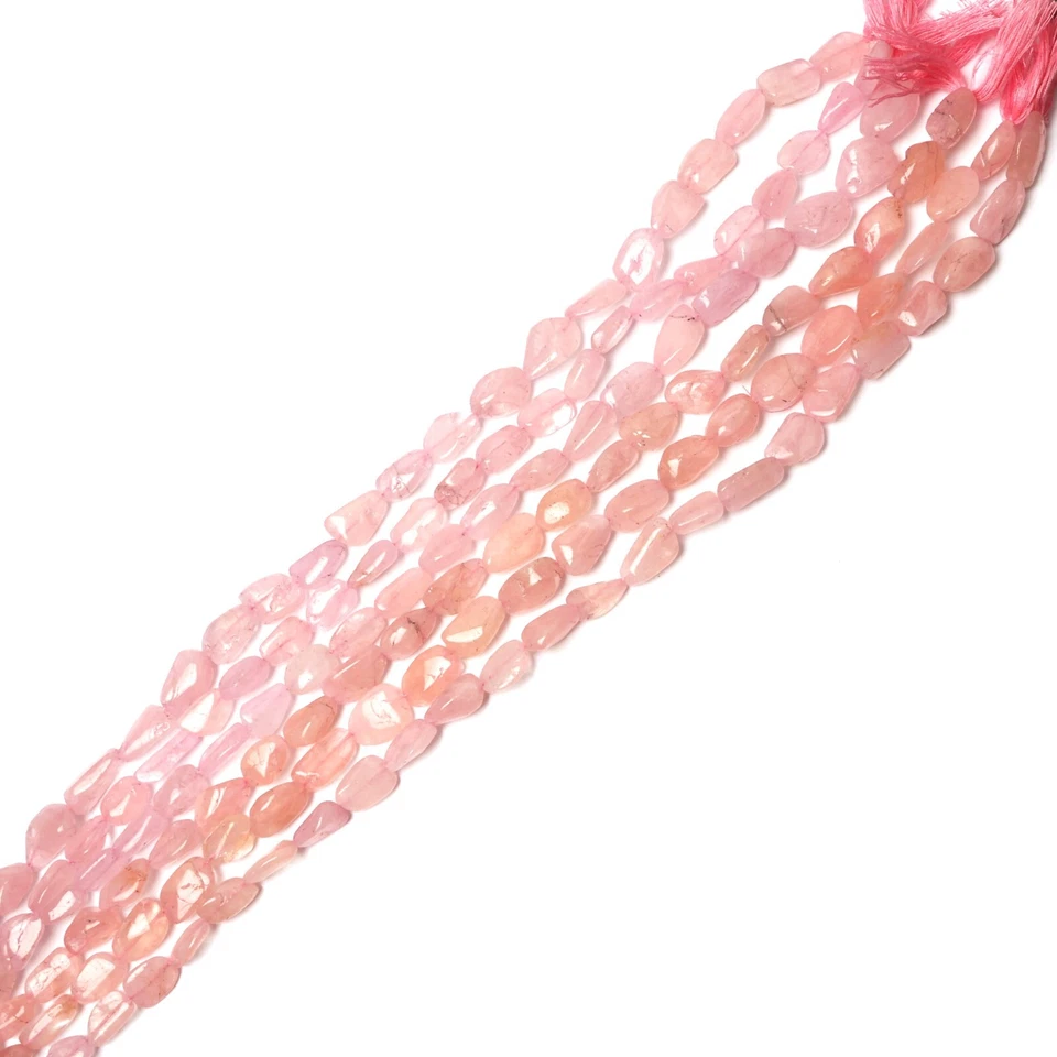 Natural Morganite Beads 13 Inch Strand 6x10-11x16 MM Beads Smooth Nugget Shape - Image 4 of 4