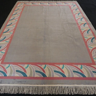 Seidenteppich China 354 x 250 cm Orient Design teppich Silber Grau Handgeknüpft - Bild 1 von 4