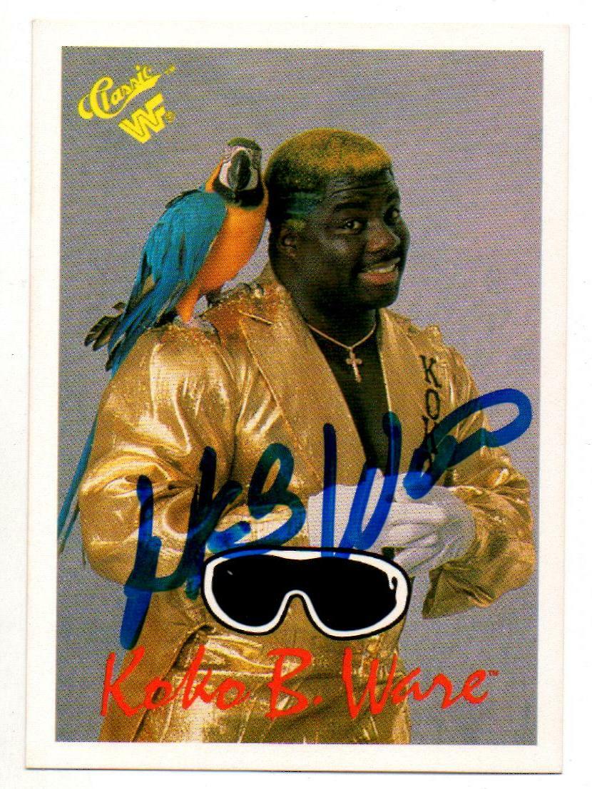 Koko B Ware Signed WWF Classic Wrestling Trading Card WWE Wrestler