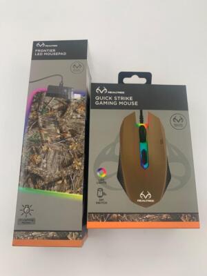 RealTree Quick Strike Gaming Mouse & Frontier LED Mousepad Set RGB Lights