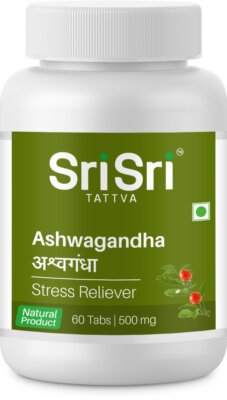 Sri Sri TATTVA Ashwagandha - 500mg 60 Tablets Stress Reliever for Unisex