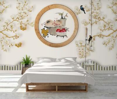 3D Branch Bird 12614NA Wallpaper Wall Mural Removable Self-adhesive Fay