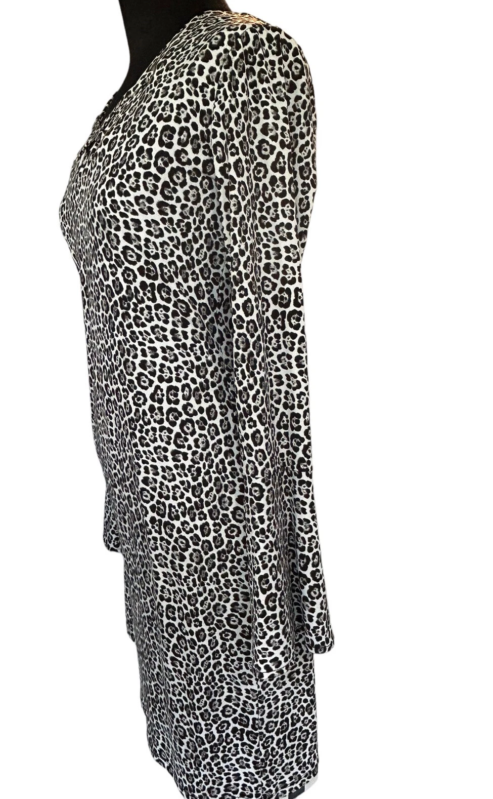 Abito midi donna Michael Kors leopardato stampa ghepardo manica svasata scollo a V S