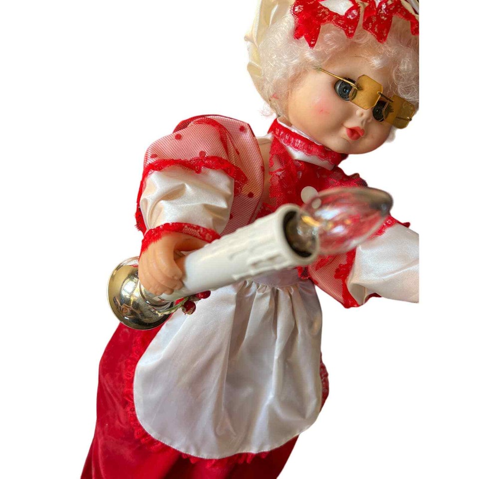 Vintage Animated Mrs. Claus Waving Candle 1989 Merry Makers 22” eBay