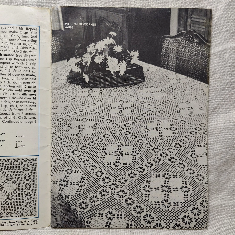 1972 Coats & Clark's Book 217 Tablecloths & Bedspreads to Knit Crochet Patterns - Image 4 of 4