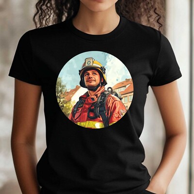 Frauen T-Shirt Feuerwehr Motiv Baumwolle Größe S bis 3XL