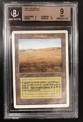 BGS 9+++ Unlimited Savannah Dual Land Magic the Gathering | eBay