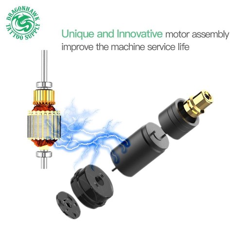 Dragonhawk Kit Mast P10 Rotary Tattoo Pen Gun Machine Power Supply Airfoil PMU - Picture 15 of 84