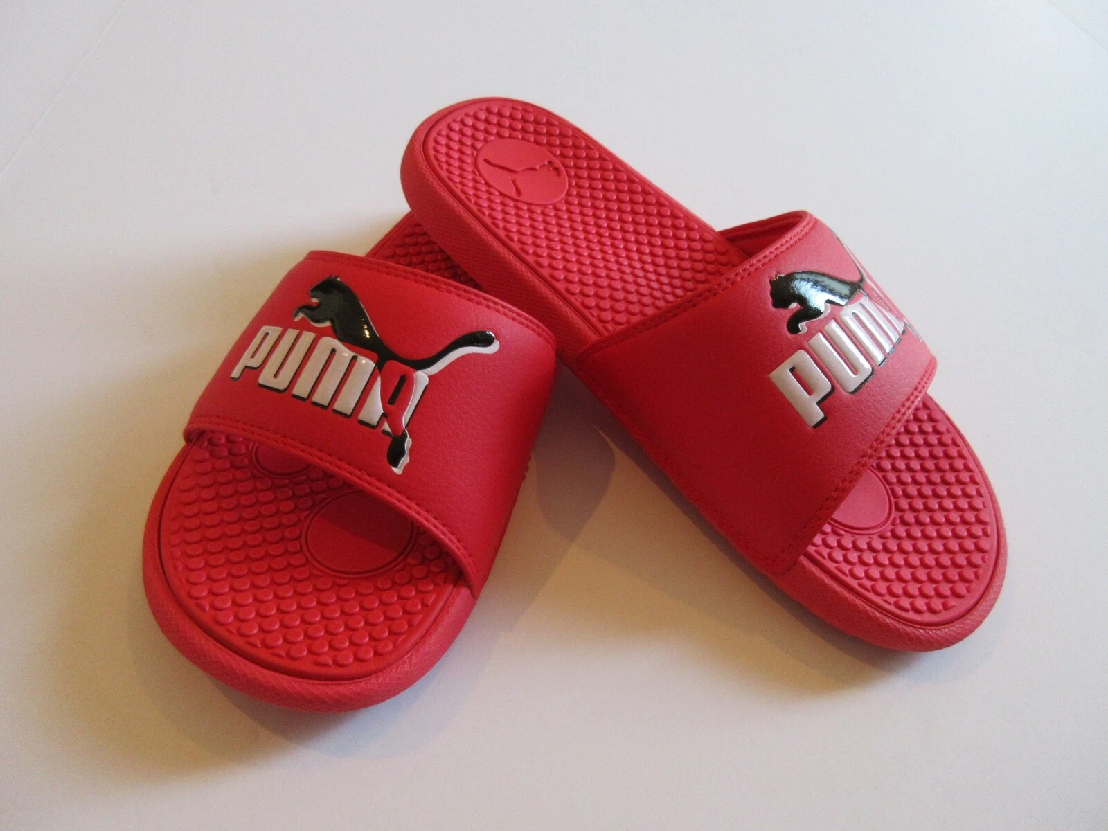 Flop Puma Cool Cat Junior Casual Slide Rosso & Nero Bianco Logo Puma Nuovo