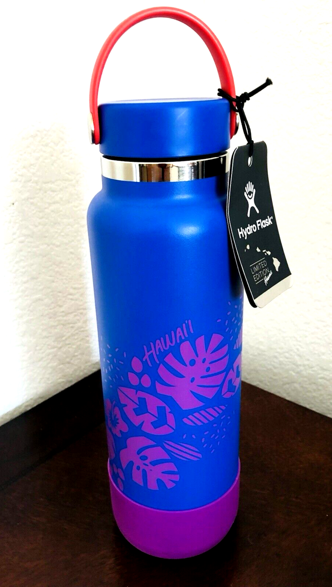 HYDRO FLASK 40oz Wide Mouth Boot Bottle Flex Cap Purple Limited Ed Hawaii  Gift