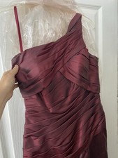 A-Line One Shoulder Merlot Prom Dress 