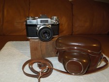Zeiss Ikon AG Film Camera w/ Carl Zeiss /Tessar 1:2.8 F 50mm Lens  Leather Case
