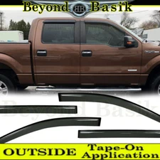 2009 2010 2011 2012 2013 2014 Ford F150 Crew Cab Smoke Door Window Vent Visors