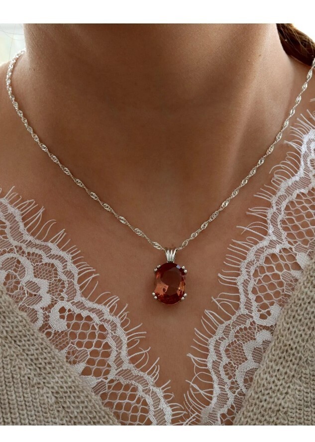【MIANSAI】スリム トーテム ガーネット ネックレス Miansai】Slim Totem Garnet Necklace,Sterling Silver 103