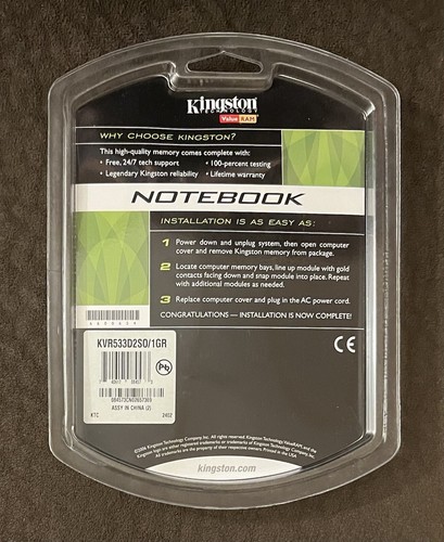 NEW Kingston DESKTOP 1GB PC2-4200 533MHz DDR2 KVR533D2/1GR - Picture 3 of 5