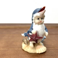 Vintage 3" Boy Kid Dolphin Costume Shell Nautical Hand-Painted Resin Figurine