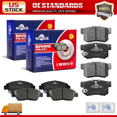 Front Rear Ceramic Brake Pads for Honda Civic Acura RSX 4 Wheel Disc Brakes